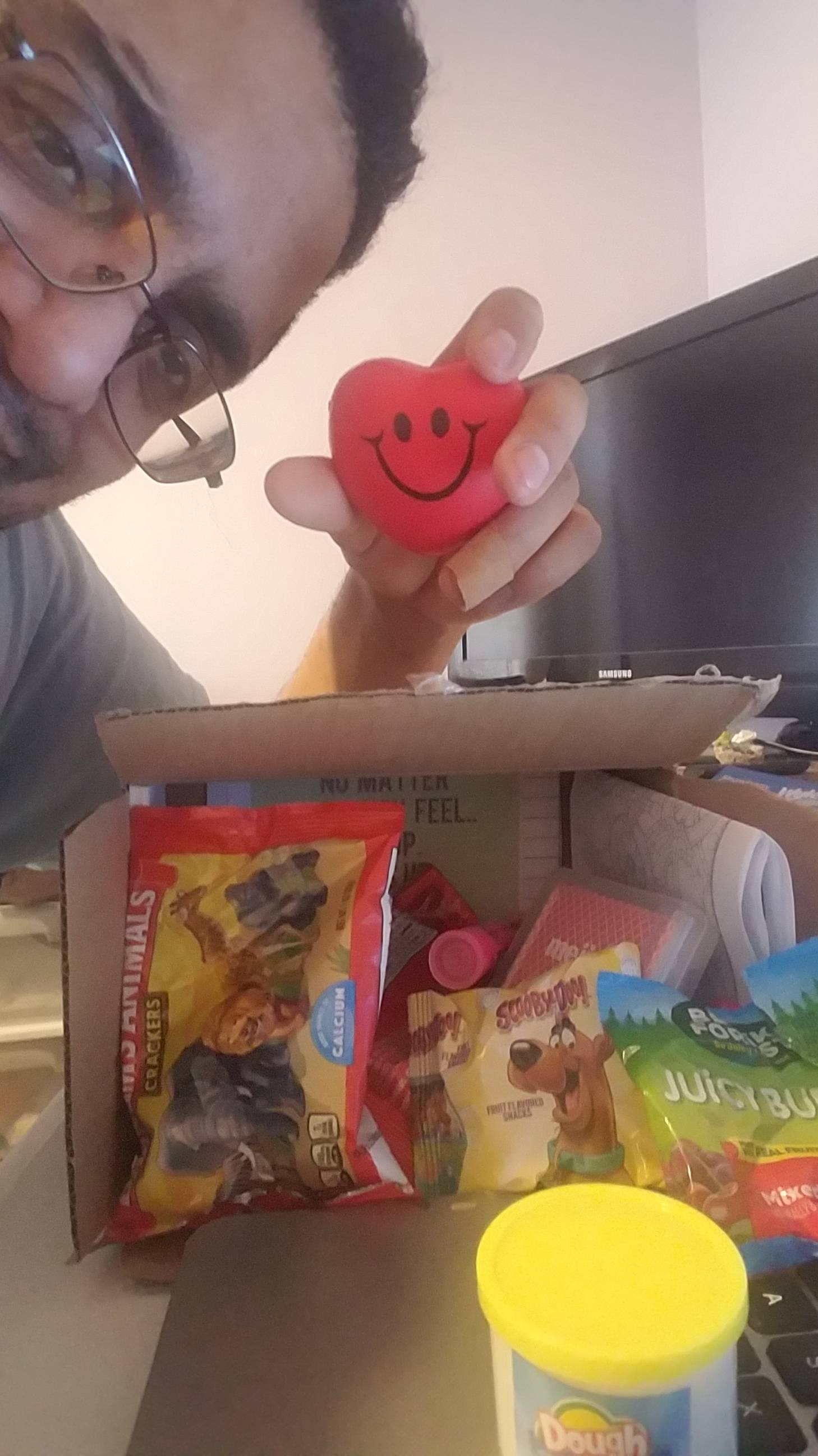 Luis and his care package